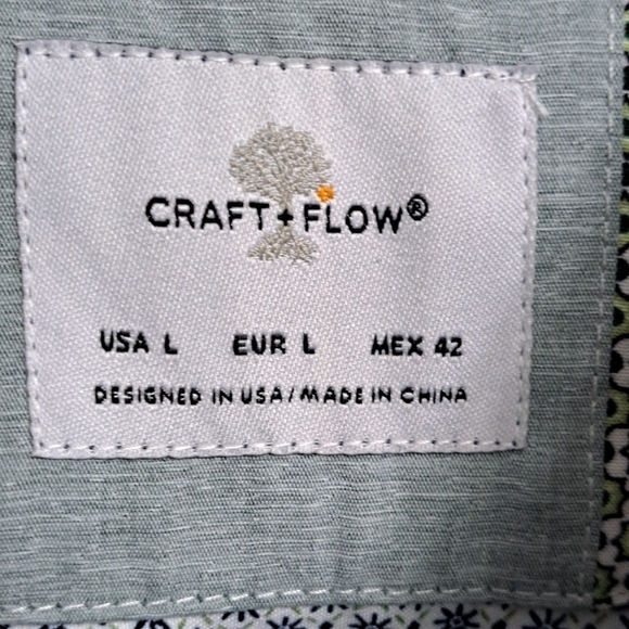 NWT Craft & Flow Button Up Short Sleeve Shirt Size L - Picture 11 of 13